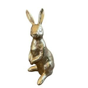 NEW Metallic Gold Large Easter Bunny Rabbit Figurine 16in Resin Statue
